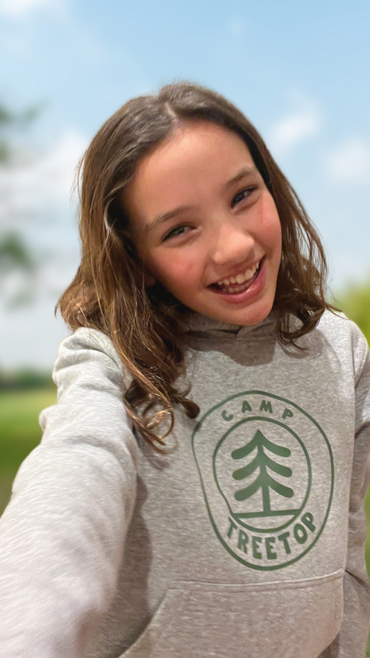 Sudadera Treetop gris con capucha y bolsillo canguro